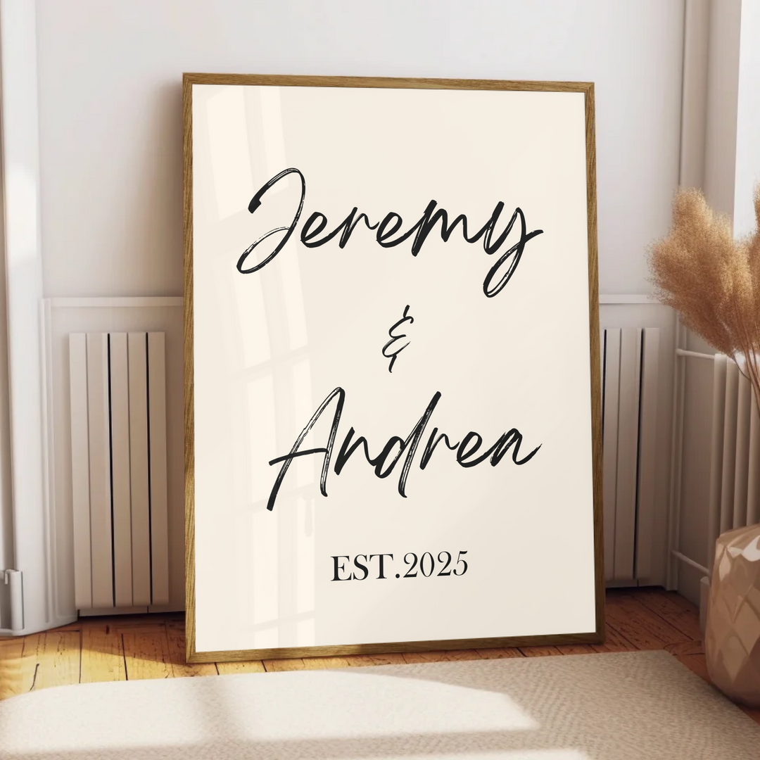 Personalised Couples Print, Personalised Name Print, Personalised Gift Print, Wall Art Home Trend, Wedding Anniversary Gift, Valentines Gift TW106. UM