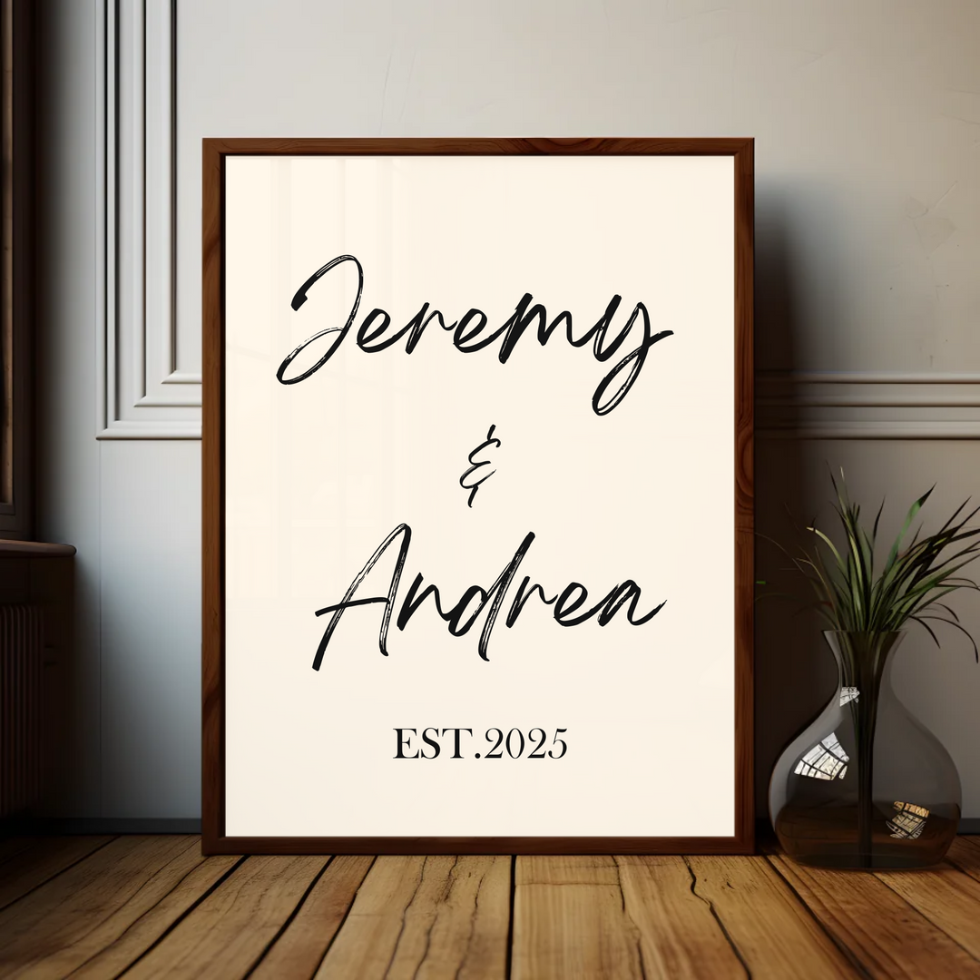 Personalised Couples Print, Personalised Name Print, Personalised Gift Print, Wall Art Home Trend, Wedding Anniversary Gift, Valentines Gift TW106. UM