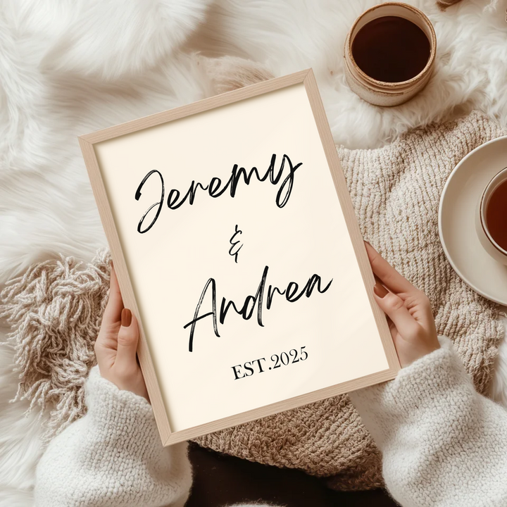 Personalised Couples Print, Personalised Name Print, Personalised Gift Print, Wall Art Home Trend, Wedding Anniversary Gift, Valentines Gift TW106. UM