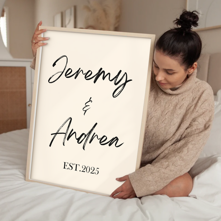 Personalised Couples Print, Personalised Name Print, Personalised Gift Print, Wall Art Home Trend, Wedding Anniversary Gift, Valentines Gift TW106. UM