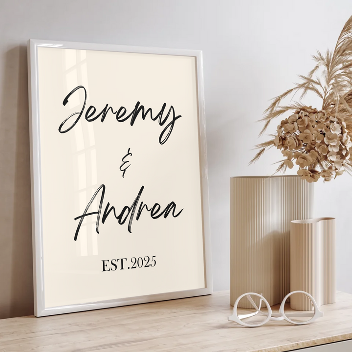 Personalised Couples Print, Personalised Name Print, Personalised Gift Print, Wall Art Home Trend, Wedding Anniversary Gift, Valentines Gift TW106. UM