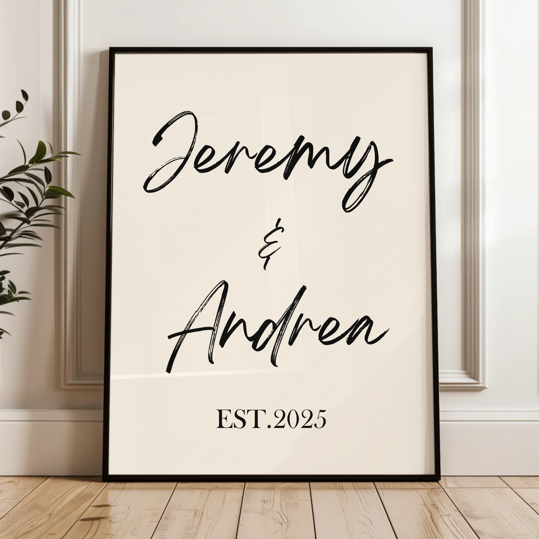 Personalised Couples Print, Personalised Name Print, Personalised Gift Print, Wall Art Home Trend, Wedding Anniversary Gift, Valentines Gift TW106. UM