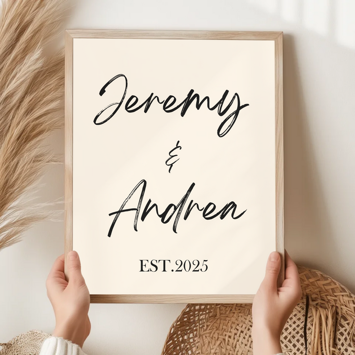 Personalised Couples Print, Personalised Name Print, Personalised Gift Print, Wall Art Home Trend, Wedding Anniversary Gift, Valentines Gift TW106. UM