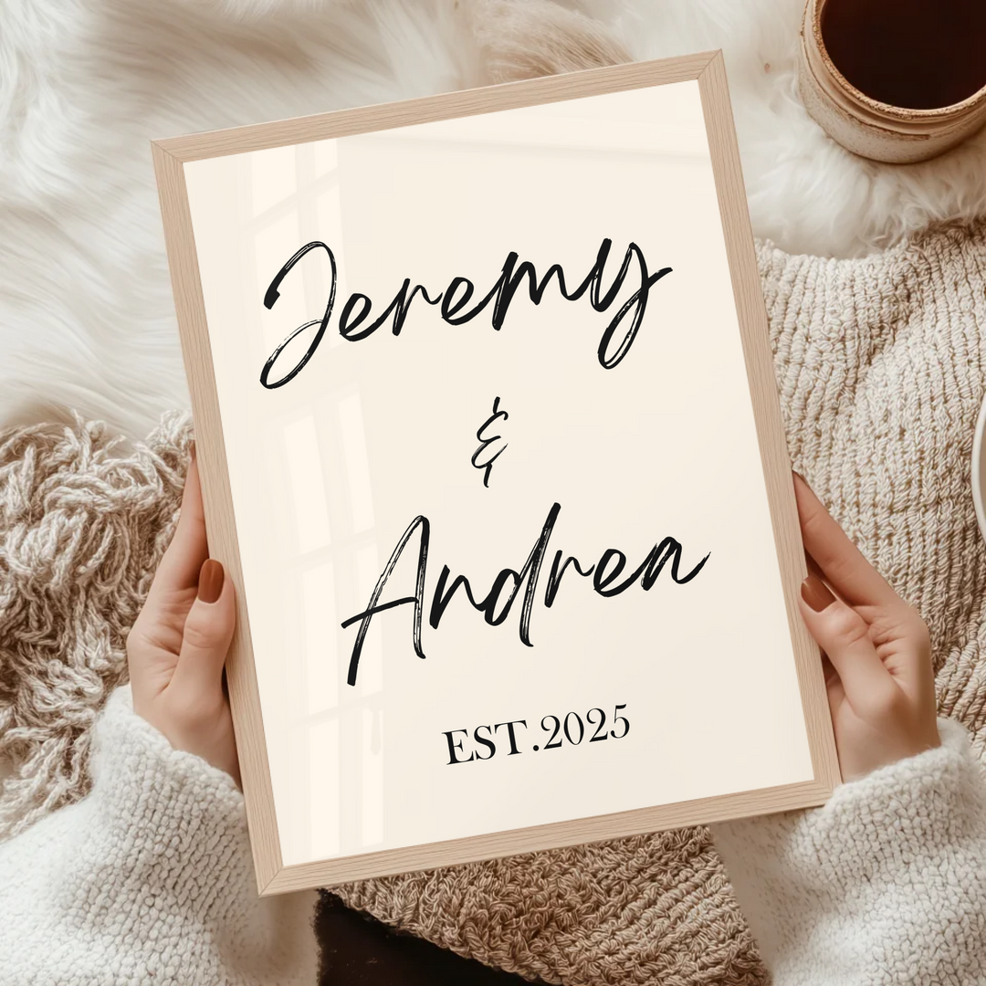 Personalised Couples Print, Personalised Name Print, Personalised Gift Print, Wall Art Home Trend, Wedding Anniversary Gift, Valentines Gift TW106. UM