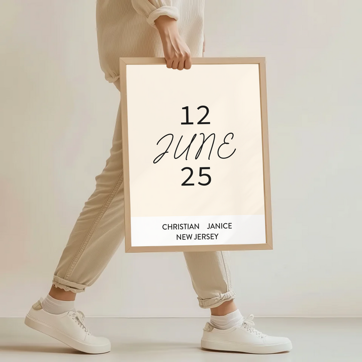 Wedding gift, Romantic wall art, Anniversary gift, Personalized gift, Wedding date print, Engagement gift, Minimalist wall art TW334. AS