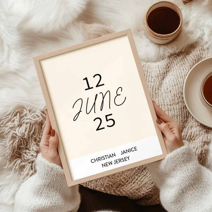 Wedding gift, Romantic wall art, Anniversary gift, Personalized gift, Wedding date print, Engagement gift, Minimalist wall art TW334. AS