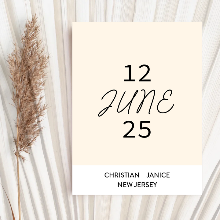 Wedding gift, Romantic wall art, Anniversary gift, Personalized gift, Wedding date print, Engagement gift, Minimalist wall art TW334. AS