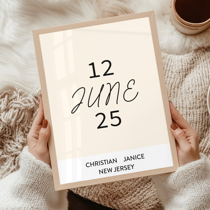 Wedding gift, Romantic wall art, Anniversary gift, Personalized gift, Wedding date print, Engagement gift, Minimalist wall art TW334. AS