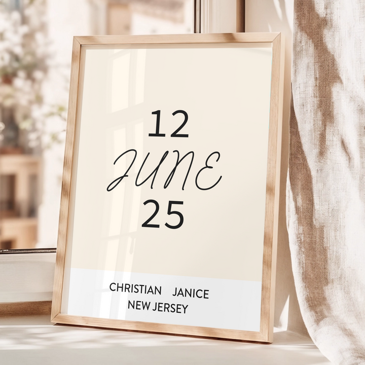 Wedding gift, Romantic wall art, Anniversary gift, Personalized gift, Wedding date print, Engagement gift, Minimalist wall art TW334. AS