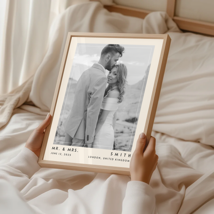 Wedding Photo Print, Personalized Wedding Photo Gift, 1st Anniversary Gift For Him or Her, Wedding Gift for Couple, Custom photo Poster TW339. An