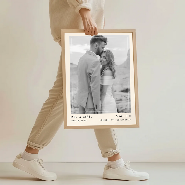 Wedding Photo Print, Personalized Wedding Photo Gift, 1st Anniversary Gift For Him or Her, Wedding Gift for Couple, Custom photo Poster TW339. An
