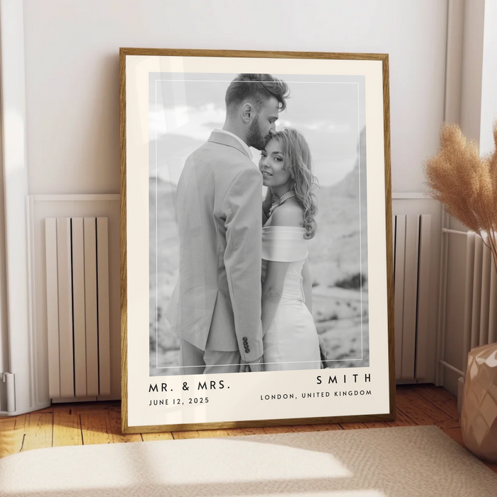 Wedding Photo Print, Personalized Wedding Photo Gift, 1st Anniversary Gift For Him or Her, Wedding Gift for Couple, Custom photo Poster TW339. An
