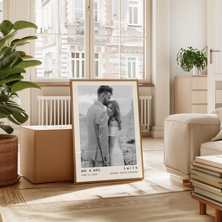 Wedding Photo Print, Personalized Wedding Photo Gift, 1st Anniversary Gift For Him or Her, Wedding Gift for Couple, Custom photo Poster TW339. An