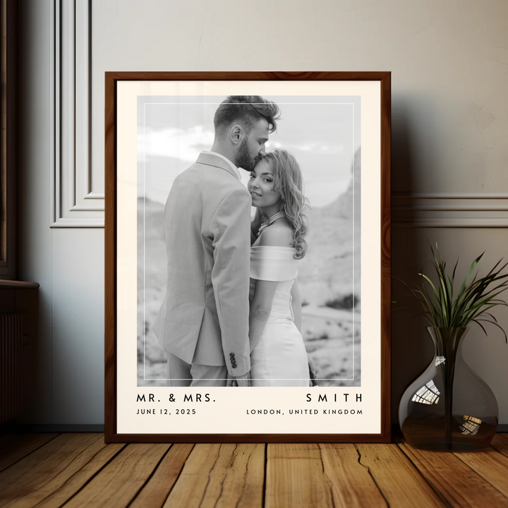 Wedding Photo Print, Personalized Wedding Photo Gift, 1st Anniversary Gift For Him or Her, Wedding Gift for Couple, Custom photo Poster TW339. An