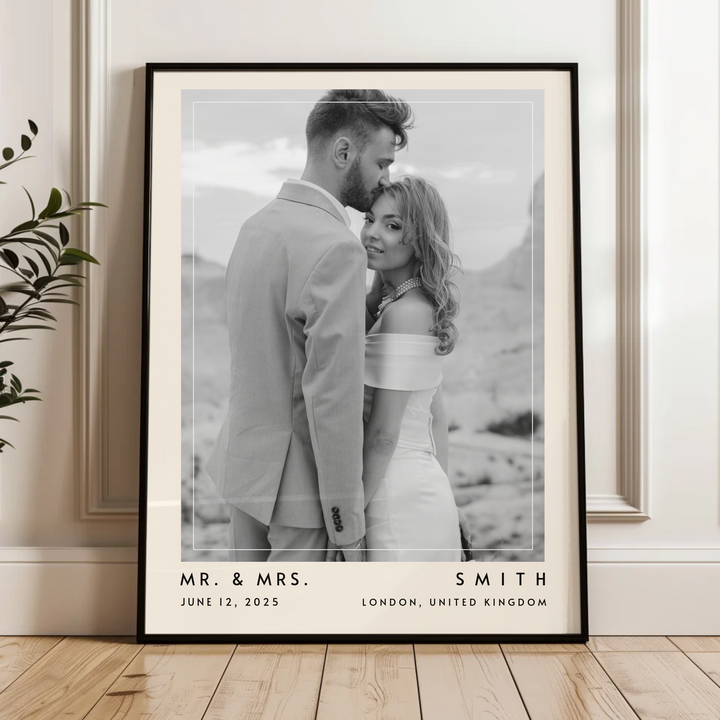 Wedding Photo Print, Personalized Wedding Photo Gift, 1st Anniversary Gift For Him or Her, Wedding Gift for Couple, Custom photo Poster TW339. An