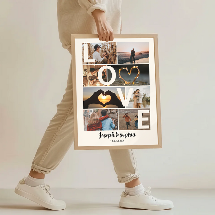Couple Photo Collage, Personalized Collage, Love Photo Collage, Couple Gift, Custom Gift, Anniversary Gifts, Valentine's day gift TW417. An