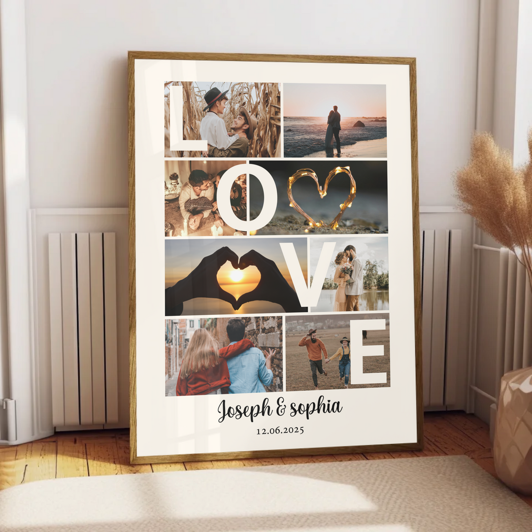Couple Photo Collage, Personalized Collage, Love Photo Collage, Couple Gift, Custom Gift, Anniversary Gifts, Valentine's day gift TW417. An