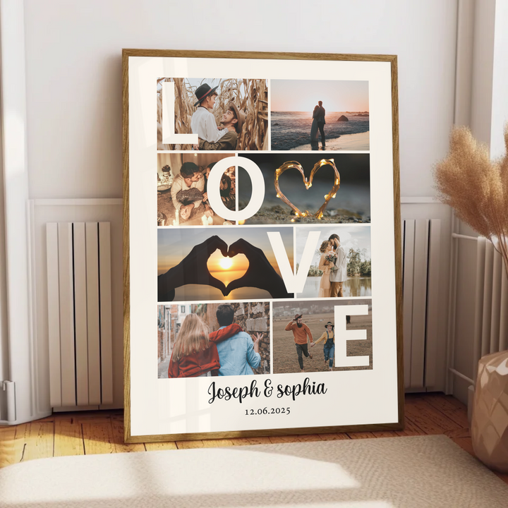 Couple Photo Collage, Personalized Collage, Love Photo Collage, Couple Gift, Custom Gift, Anniversary Gifts, Valentine's day gift TW417. An