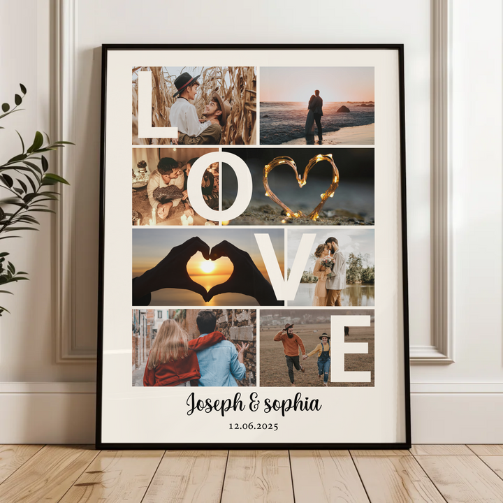 Couple Photo Collage, Personalized Collage, Love Photo Collage, Couple Gift, Custom Gift, Anniversary Gifts, Valentine's day gift TW417. An