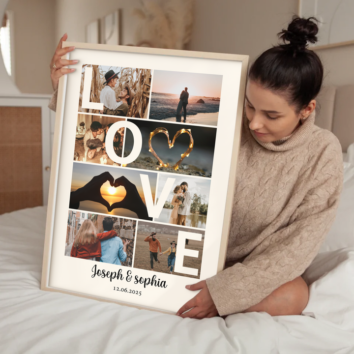 Couple Photo Collage, Personalized Collage, Love Photo Collage, Couple Gift, Custom Gift, Anniversary Gifts, Valentine's day gift TW417. An