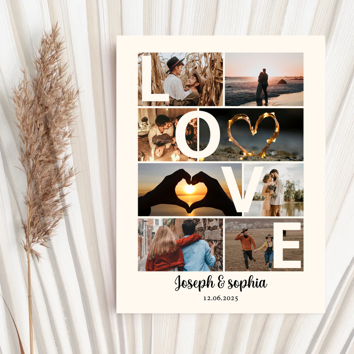 Couple Photo Collage, Personalized Collage, Love Photo Collage, Couple Gift, Custom Gift, Anniversary Gifts, Valentine's day gift TW417. An