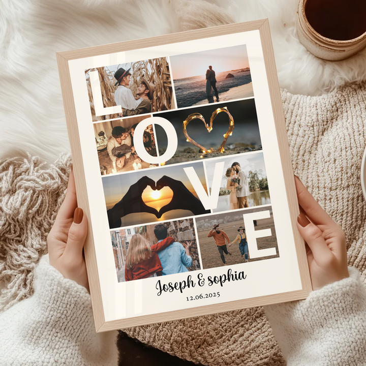 Couple Photo Collage, Personalized Collage, Love Photo Collage, Couple Gift, Custom Gift, Anniversary Gifts, Valentine's day gift TW417. An
