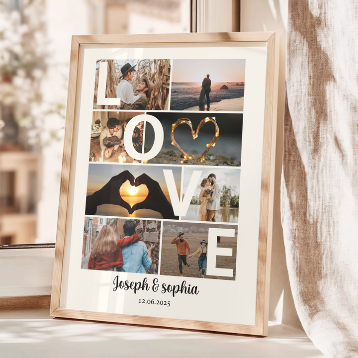 Couple Photo Collage, Personalized Collage, Love Photo Collage, Couple Gift, Custom Gift, Anniversary Gifts, Valentine's day gift TW417. An
