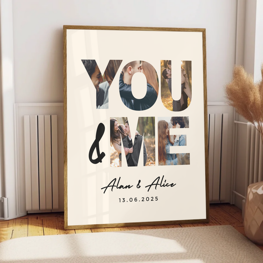 Personalised Photo Collage, Print Personalised Gift, Gift for Boyfriend, Valentines Day Gift for Him, Gift for Her Anniversary, Gifts Photo TW100. An