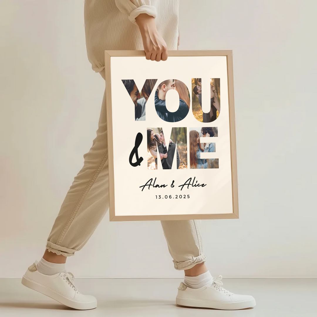 Personalised Photo Collage, Print Personalised Gift, Gift for Boyfriend, Valentines Day Gift for Him, Gift for Her Anniversary, Gifts Photo TW100. An