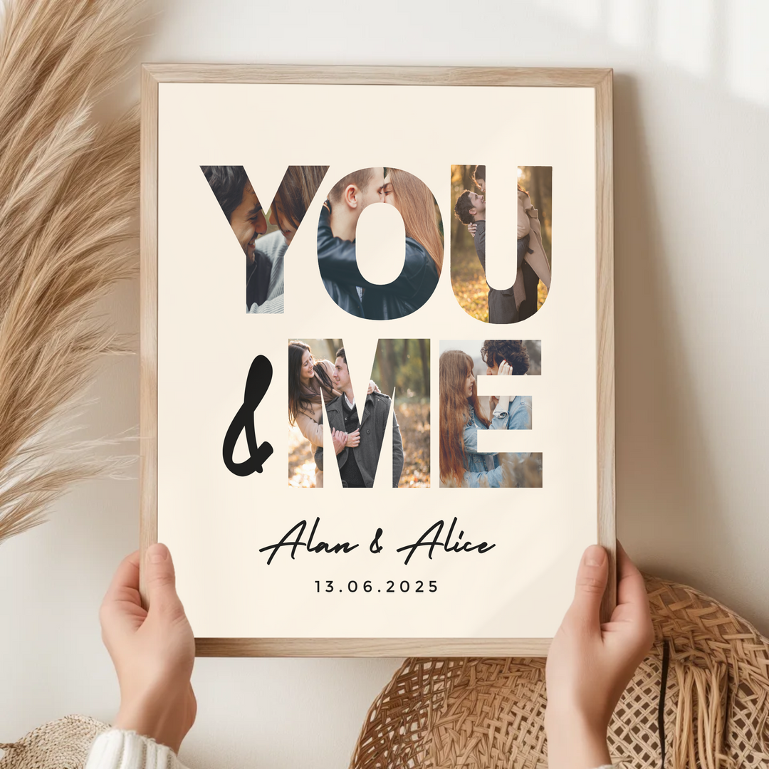Personalised Photo Collage, Print Personalised Gift, Gift for Boyfriend, Valentines Day Gift for Him, Gift for Her Anniversary, Gifts Photo TW100. An