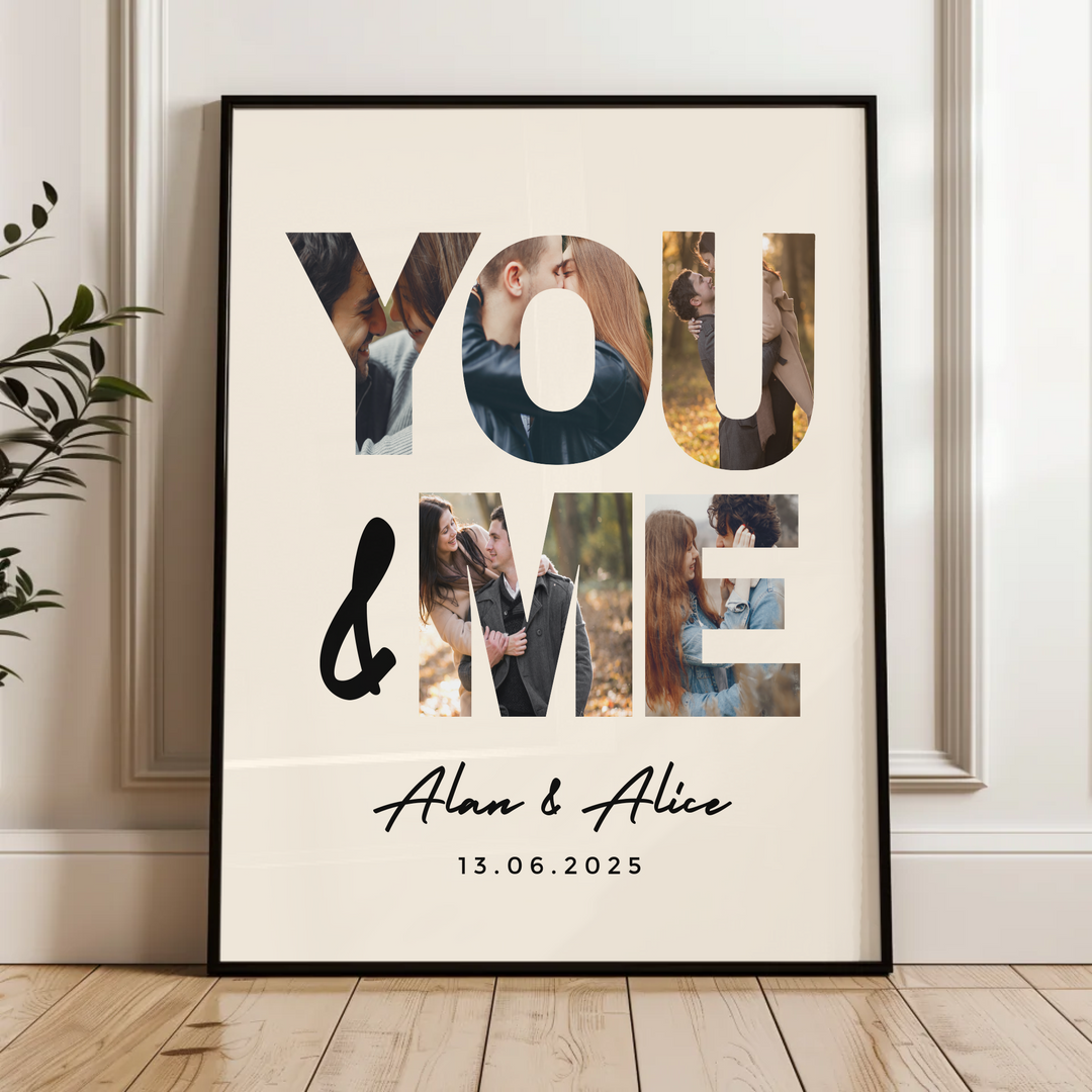 Personalised Photo Collage, Print Personalised Gift, Gift for Boyfriend, Valentines Day Gift for Him, Gift for Her Anniversary, Gifts Photo TW100. An