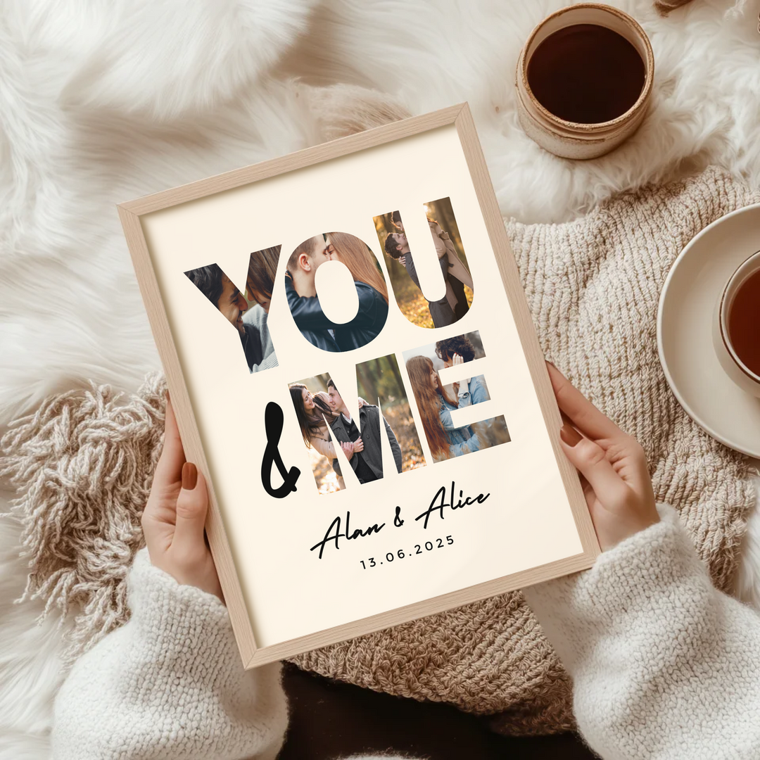 Personalised Photo Collage, Print Personalised Gift, Gift for Boyfriend, Valentines Day Gift for Him, Gift for Her Anniversary, Gifts Photo TW100. An