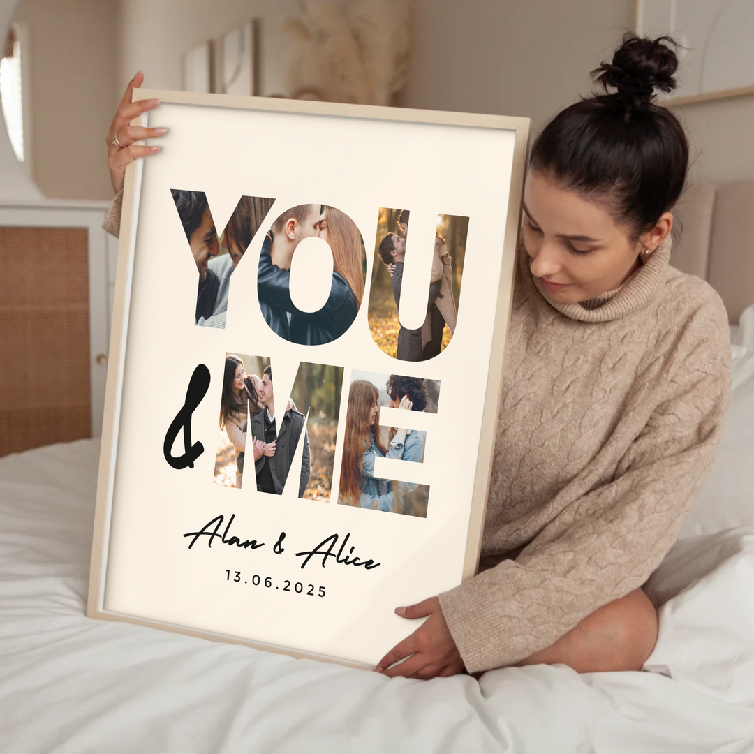 Personalised Photo Collage, Print Personalised Gift, Gift for Boyfriend, Valentines Day Gift for Him, Gift for Her Anniversary, Gifts Photo TW100. An