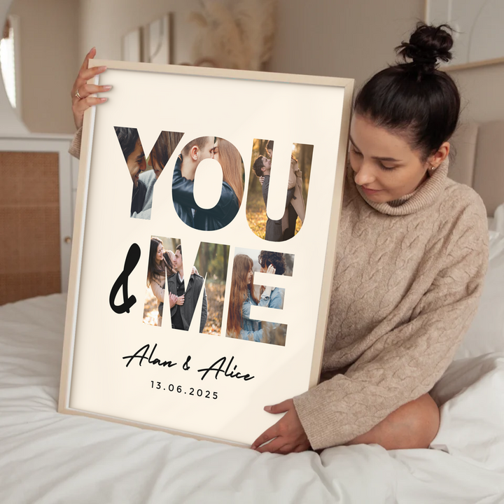 Personalised Photo Collage, Print Personalised Gift, Gift for Boyfriend, Valentines Day Gift for Him, Gift for Her Anniversary, Gifts Photo TW100. An