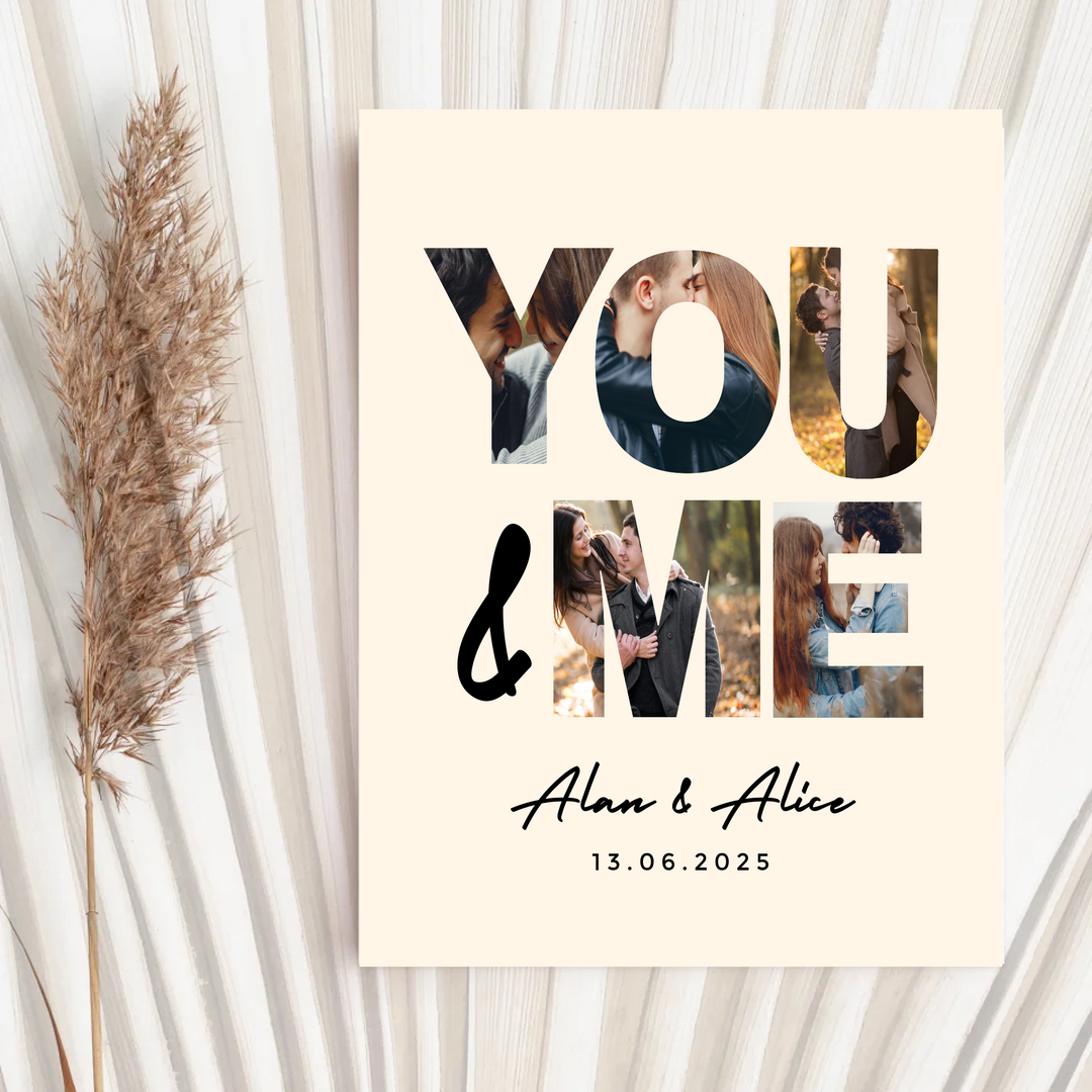 Personalised Photo Collage, Print Personalised Gift, Gift for Boyfriend, Valentines Day Gift for Him, Gift for Her Anniversary, Gifts Photo TW100. An