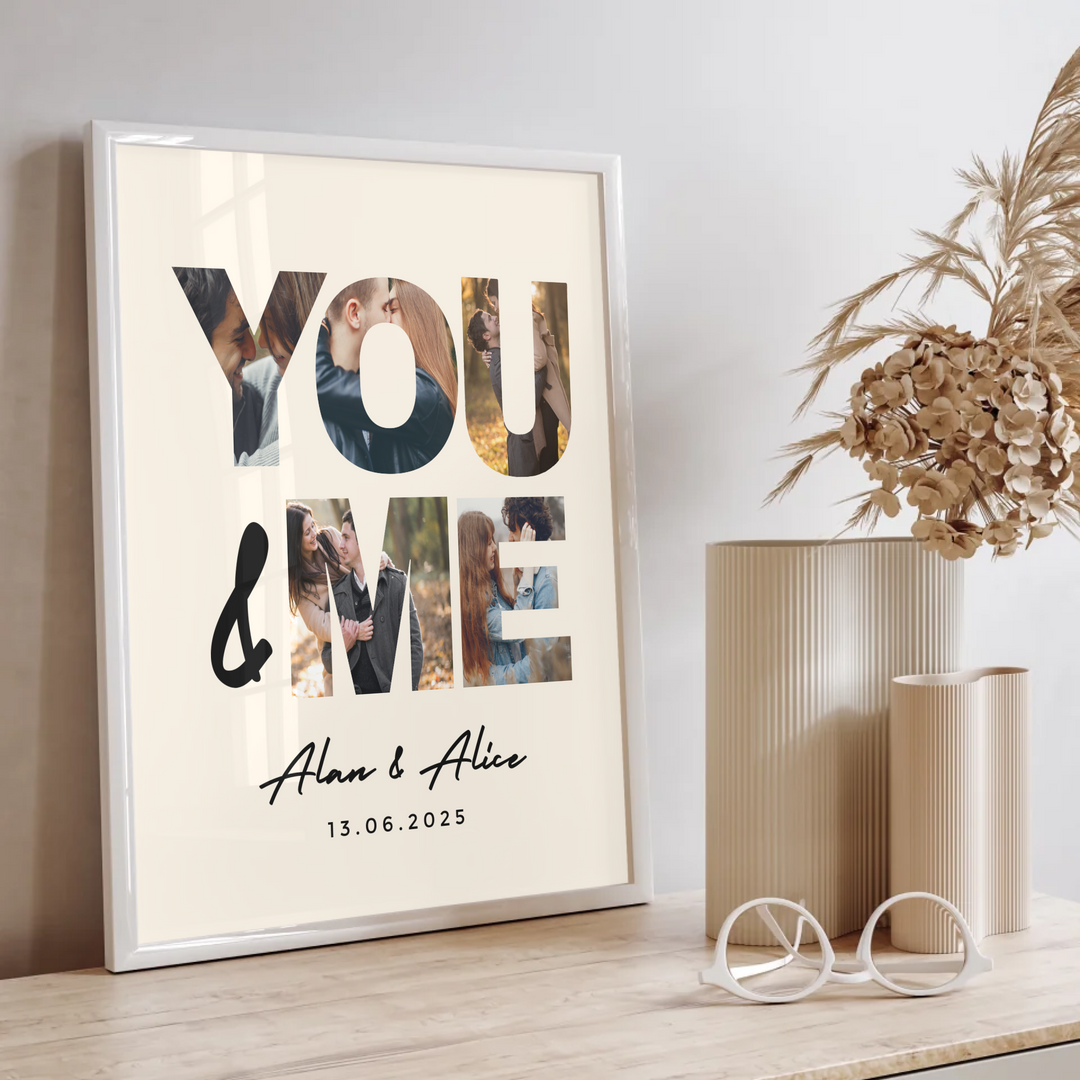 Personalised Photo Collage, Print Personalised Gift, Gift for Boyfriend, Valentines Day Gift for Him, Gift for Her Anniversary, Gifts Photo TW100. An