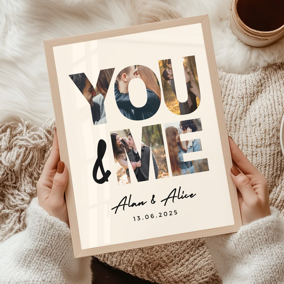 Personalised Photo Collage, Print Personalised Gift, Gift for Boyfriend, Valentines Day Gift for Him, Gift for Her Anniversary, Gifts Photo TW100. An