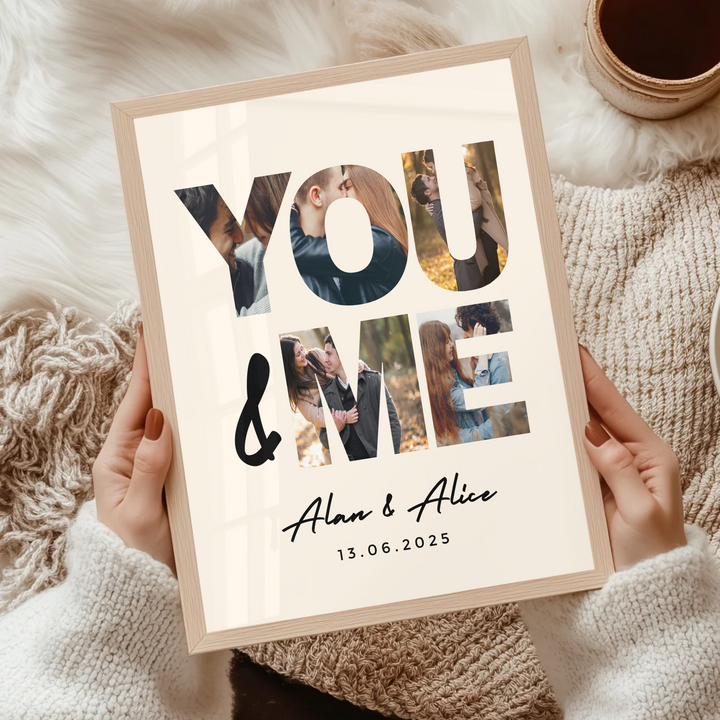 Personalised Photo Collage, Print Personalised Gift, Gift for Boyfriend, Valentines Day Gift for Him, Gift for Her Anniversary, Gifts Photo TW100. An