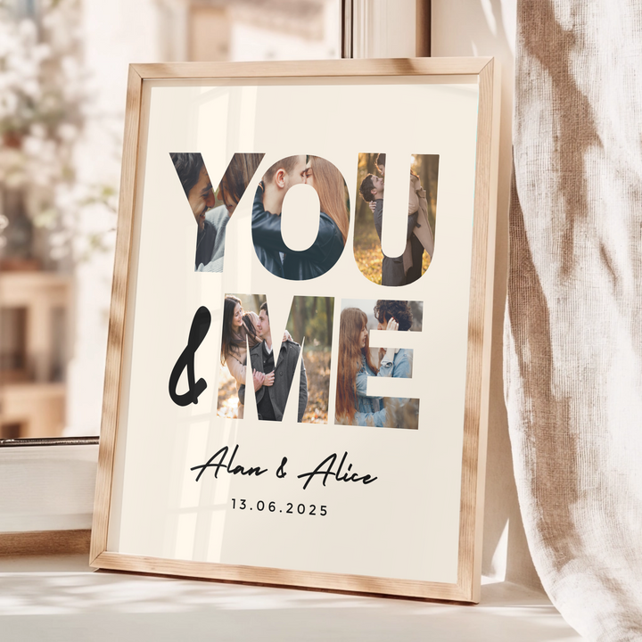 Personalised Photo Collage, Print Personalised Gift, Gift for Boyfriend, Valentines Day Gift for Him, Gift for Her Anniversary, Gifts Photo TW100. An