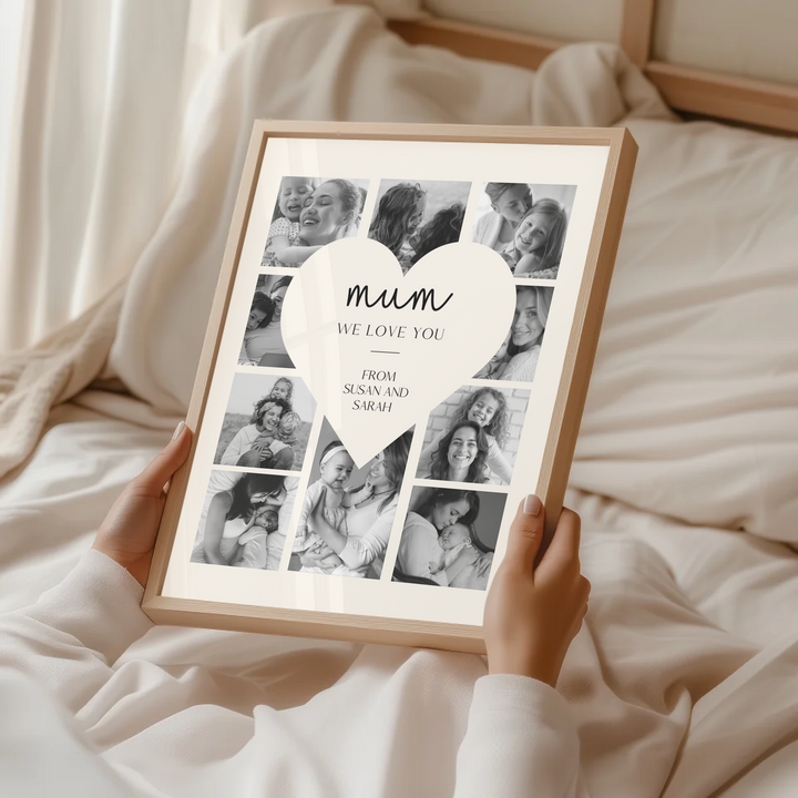 Collage Sign Mothers Day Gift, Love Heart Poster, First Time Mummy, Unique Present For Mum TW204. UM