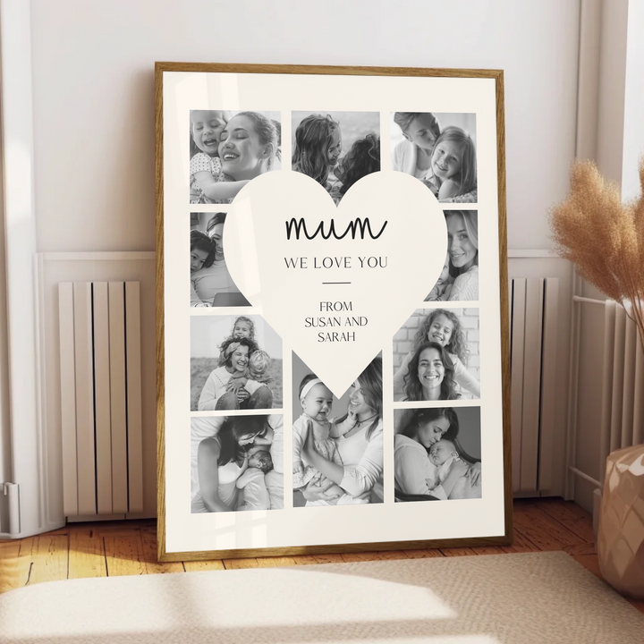 Collage Sign Mothers Day Gift, Love Heart Poster, First Time Mummy, Unique Present For Mum TW204. UM
