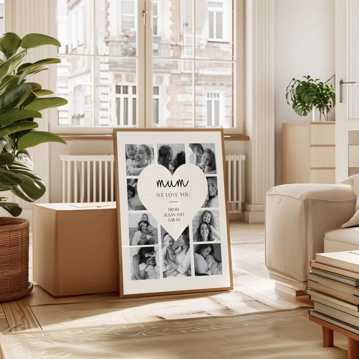 Collage Sign Mothers Day Gift, Love Heart Poster, First Time Mummy, Unique Present For Mum TW204. UM