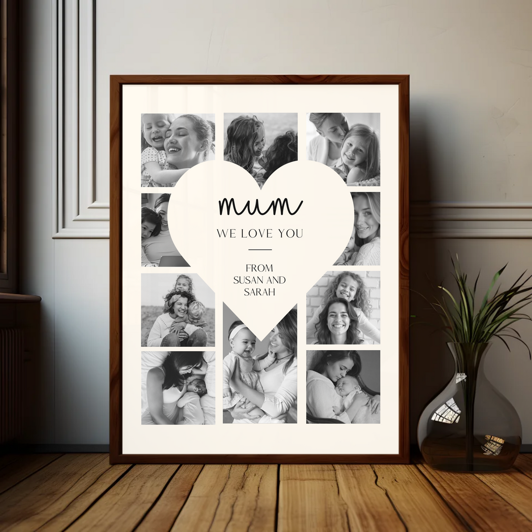 Collage Sign Mothers Day Gift, Love Heart Poster, First Time Mummy, Unique Present For Mum TW204. UM