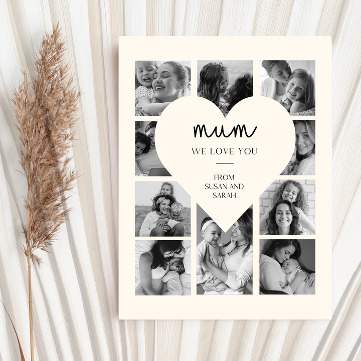 Collage Sign Mothers Day Gift, Love Heart Poster, First Time Mummy, Unique Present For Mum TW204. UM