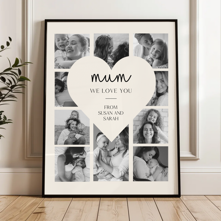 Collage Sign Mothers Day Gift, Love Heart Poster, First Time Mummy, Unique Present For Mum TW204. UM