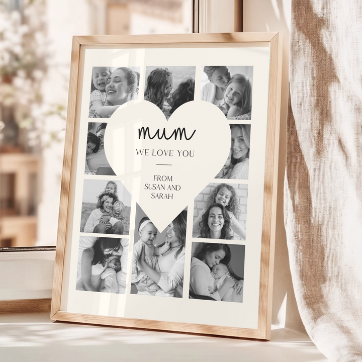 Collage Sign Mothers Day Gift, Love Heart Poster, First Time Mummy, Unique Present For Mum TW204. UM