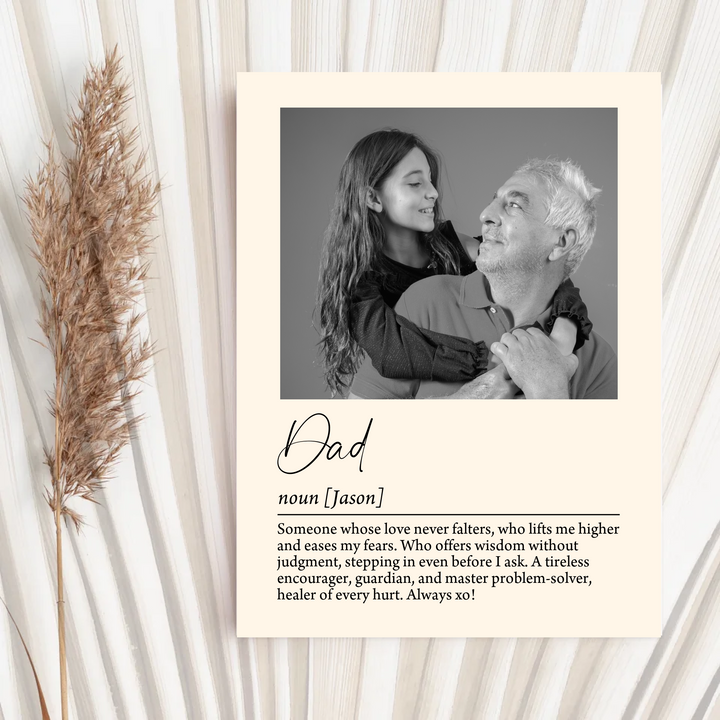 Dad Definition Print, Father's day gift, Dad Birthday, Dad Gift, Gift for Dad, Dad Wall art, Definition print, Best Dad Ever TW13 An