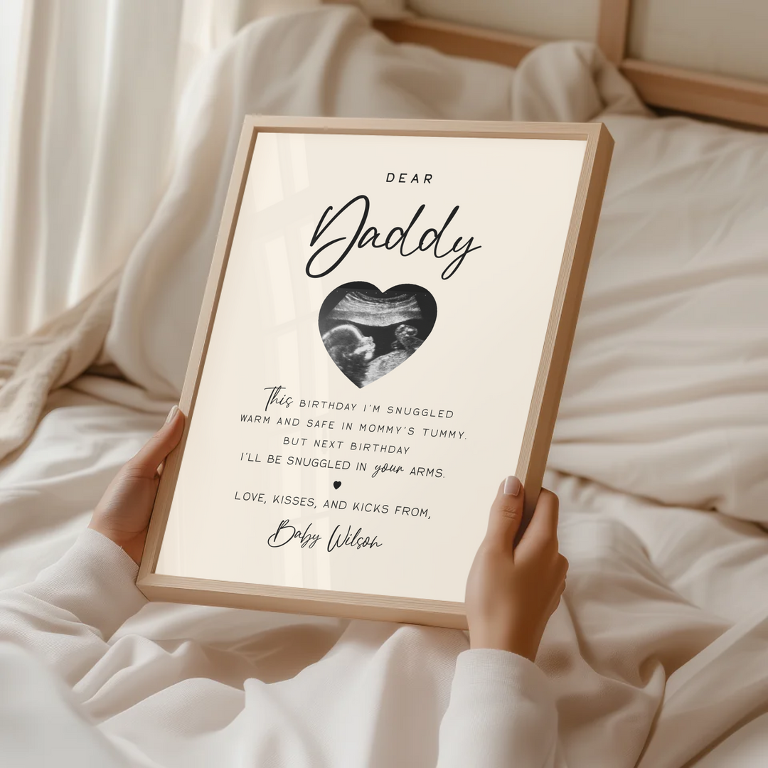 Dear Daddy Gift, Sonogram Ultrasound Gift from Daughter Son, Fathers Day gift, Pregnancy Announcement gift TW96. An