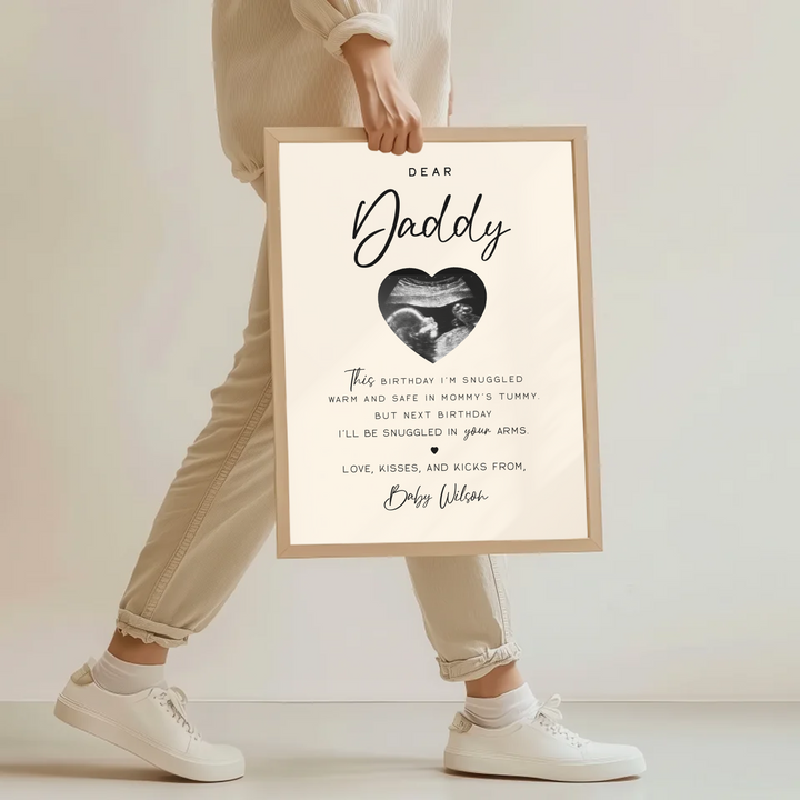 Dear Daddy Gift, Sonogram Ultrasound Gift from Daughter Son, Fathers Day gift, Pregnancy Announcement gift TW96. An