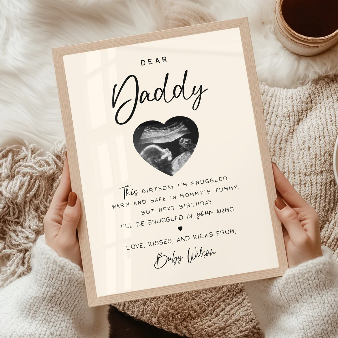 Dear Daddy Gift, Sonogram Ultrasound Gift from Daughter Son, Fathers Day gift, Pregnancy Announcement gift TW96. An